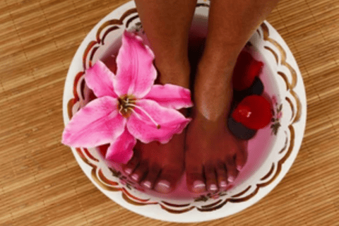 toes soaking in water self care aesthetic