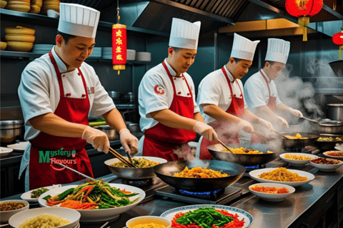 chines cheff working in the kithen