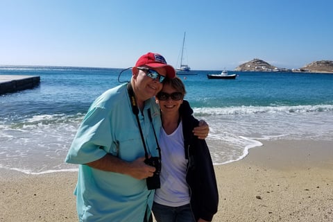 Lady and The Pirate on Mykonos Island in Greece