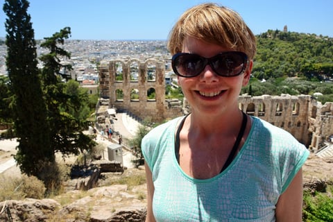 Lady Michelle heads for the Acropolis in Athens, Greece