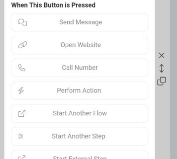 a button with the button button highlighted on the left side of the screen