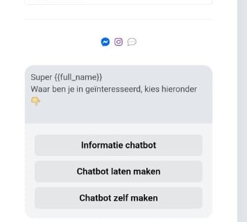 a phone screen showing a message message from a chatbott