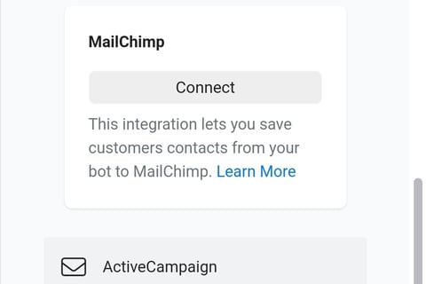 Opslaan van Klantencontacten van Chatbot naar Mailchimp