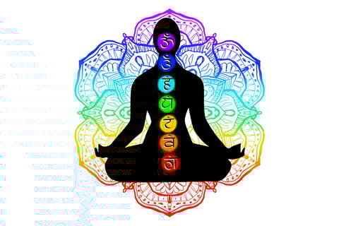 chakras marked in color