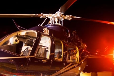 a helicopter that is sitting on the ground