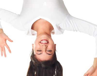 woman upside down