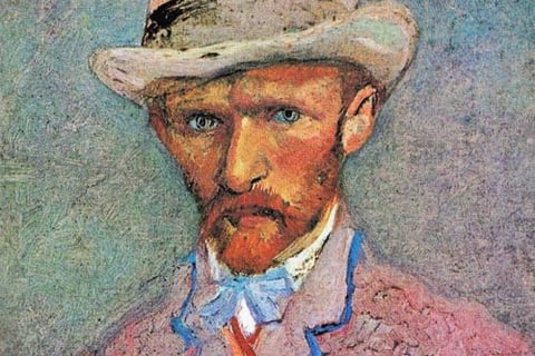 van gogh -a painting of a man with a hat and a hat