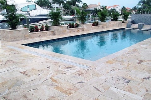 Travertine patio pressure washing and sealing 