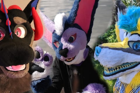 A banner showing three heads made by Teto Creations including a dragon a cabbit and a coyote
