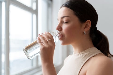 women drinking water to stay hydrated