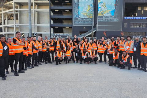 équipe d'agents de sécurités GSI, lors d'un match au vélodrome