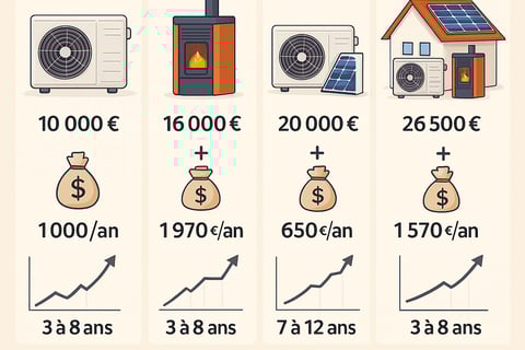 infographie prix cout chauffage comparatif bretagne rennes vannes pac poele solaire