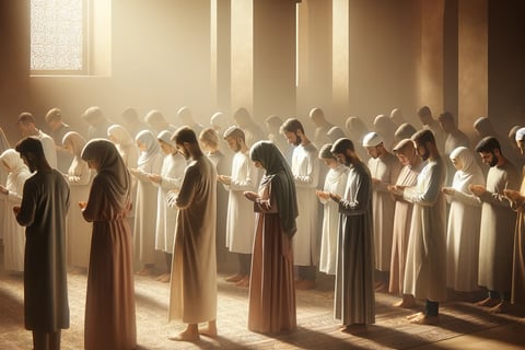Christians praying in serene and peaceful setting, capturing a moment of prayer and spirituality.
