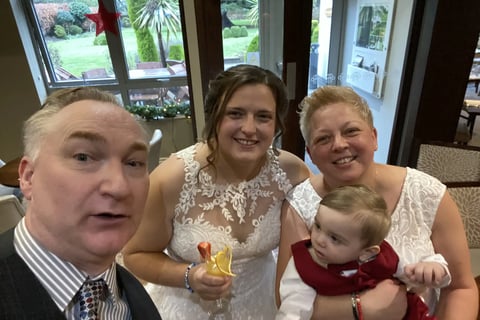 David Allbutt Celebrant With Couple At The End Of Their Wedding Ceremony