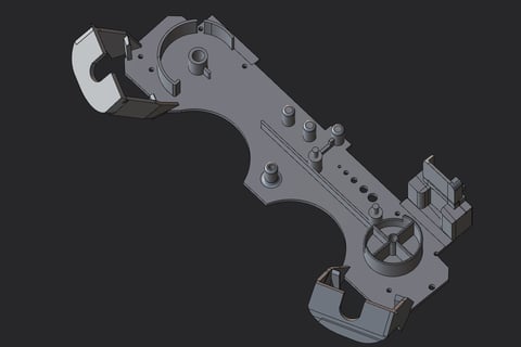 3d model of ps2 controller frame plate and trigger arms replacement