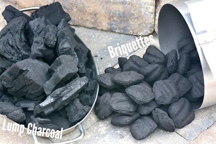 Picture of charcoal and briquettes