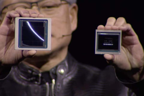 Imagem comparativa da antiga e nova geração de chips da Nvidia