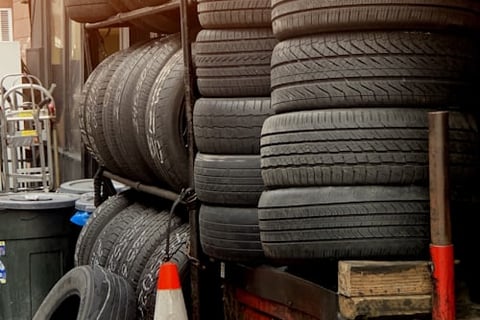 stack of tyres