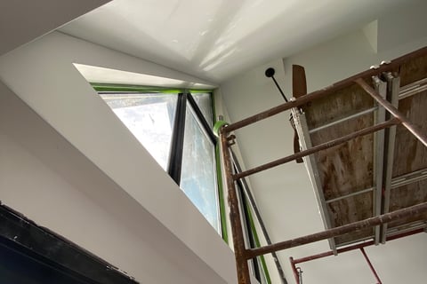 custom A-frame window with trim free solutions