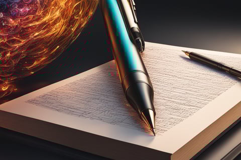 a pen and a pen on a notebook