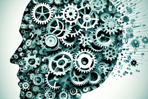 a human head with gears and gears in the shape of a human head