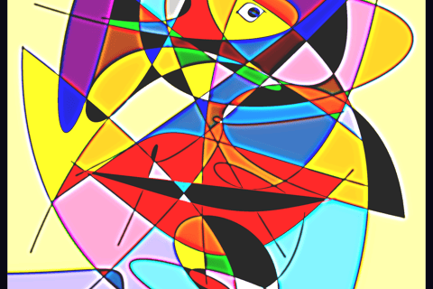 a painting  a colorful abstract design