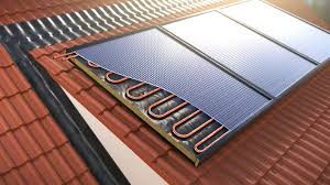 a solar paneled solar paneled on a red roof