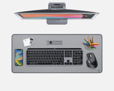Mouse Pad Desk Mat Logitech Studio Series Multifuncional - Cinza