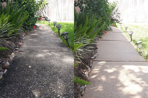 Sidewalk pressure washing