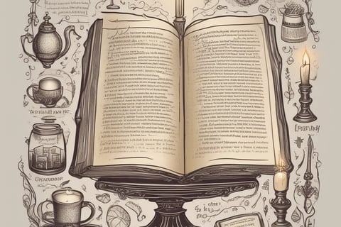 Book with open pages.