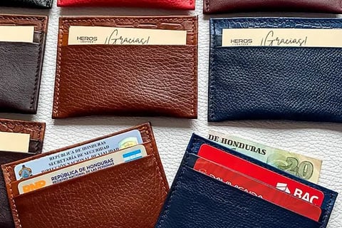 a wallet - style wallet with a credit card holder
