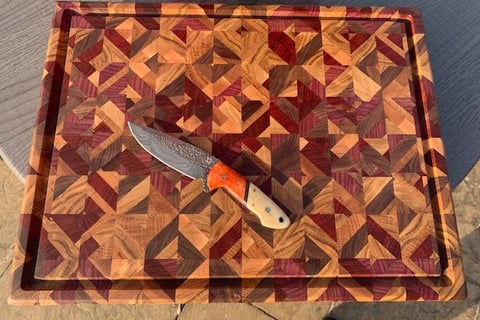 Large Chaos end grain cutting board