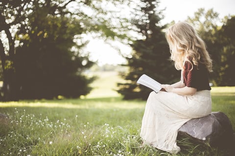 Free stock photo from pixabay.com of a woman reading in a place far warmer than my home was!!
