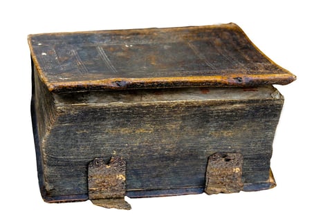 A very very old and ominous looking tome of forbidden knowledge.