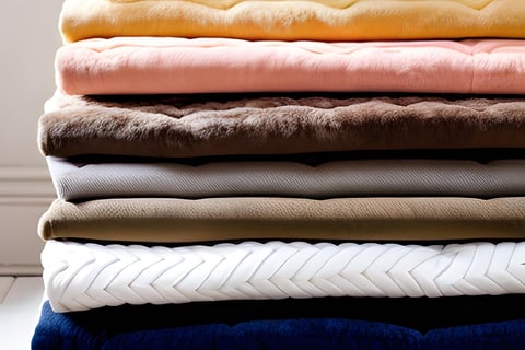 a stack of folded minky fabric