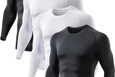a group of men's underwear compression shirts
