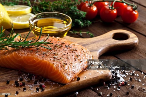 a salmon steak