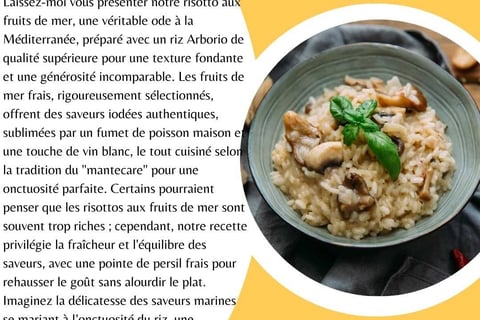 Exemple argumentation commerciale restaurant risotto