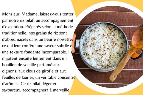 Exemple argumentation commerciale riz pilaf