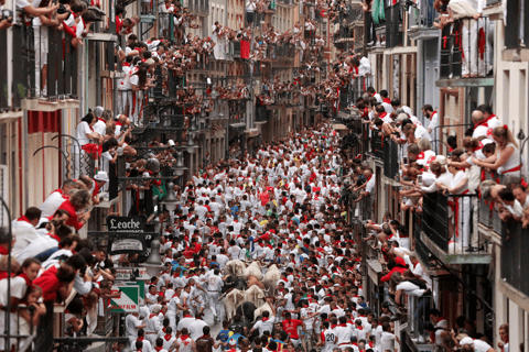 San Fermin running of the bulls festival, Pamplona, Spain