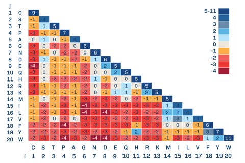 BLOSUM62 Amino Acid Scoring Matrix