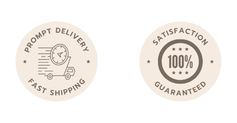 Trust badge symbol indicating secure shopping, verified quality, prompt delivery and satisfaction