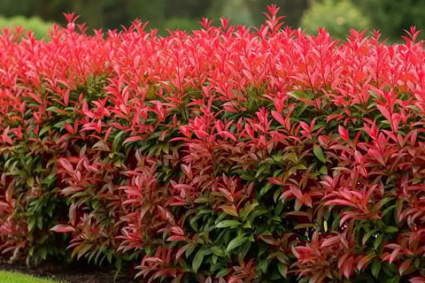 un seto de color elegante y vivo de photinia red robin una combinación extraordinaria