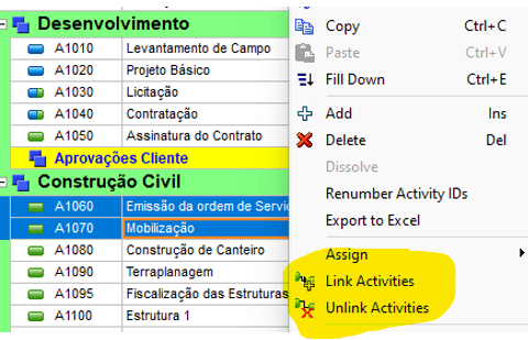 Unlink Activities