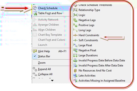 Check Schedule Filtered view