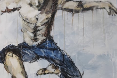 Danser, acryl op papier