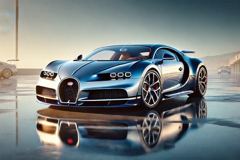 la Bugatti Veyron en Suisse. Elle met en valeur l'exclusivité et le luxe du véhicule dans un cadre montagnard,
