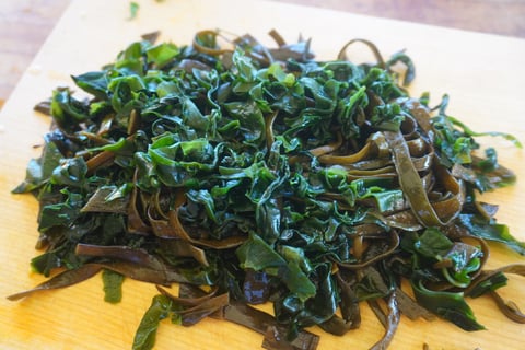 algues wakame, nori fraîches, tartare