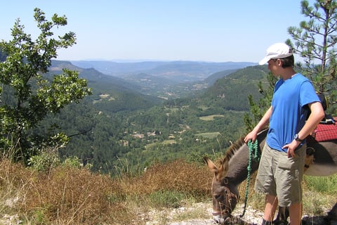 Fred with his favourite donkey companion.