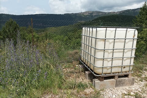 Our temporary water storage tank 